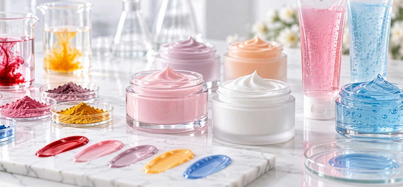 Colors for skincare creams and gels, Cosmetic colors for creams and gels, Skincare cream and gel colors, Cosmetic pigments and gel dyes