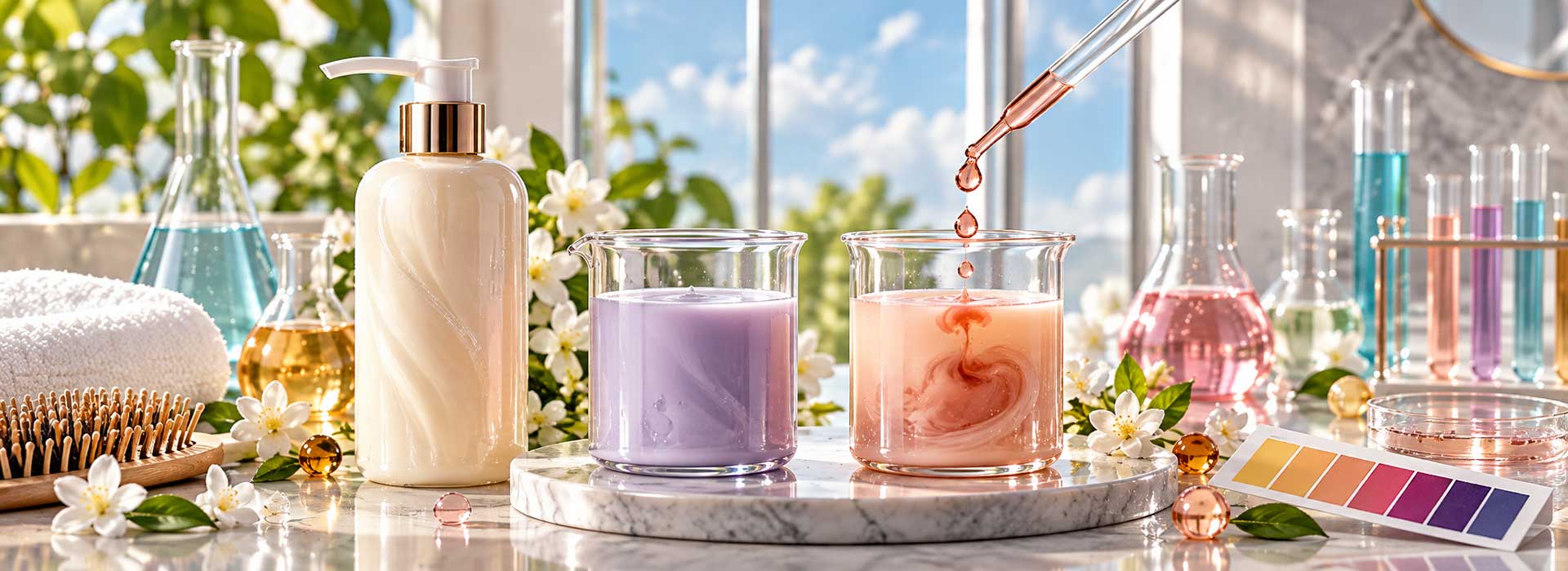 hair care color pH shift, fragrance acid color change, pH sensitive hair care color, hair care shade instability